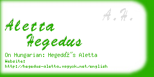 aletta hegedus business card